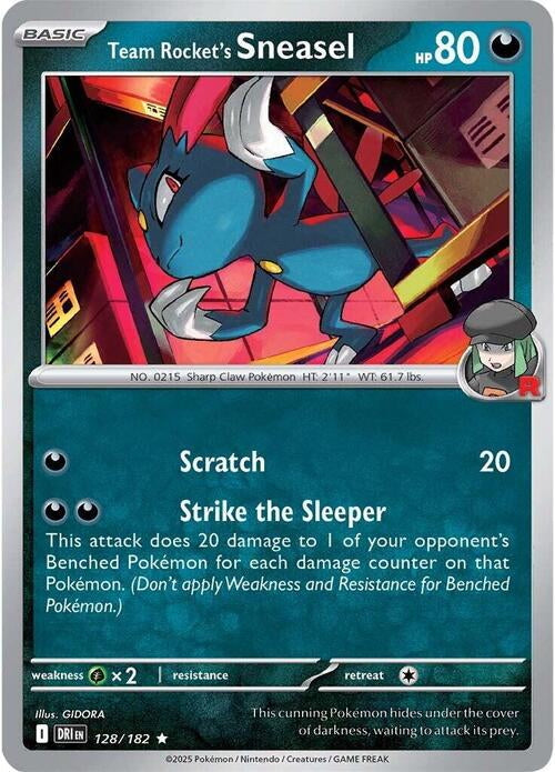 Destined Rivals Holo Team Rocket's Sneasel #128/182